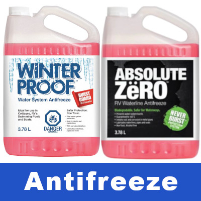two jugs of antifreeze